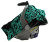 Picture of Dear Baby Gear Carseat Canopy, Aztec Teal Black Tribal, Black Minky