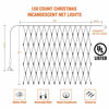 Picture of Lomotech 4X6 Christmas Net Lights, 150 Count Mini Incandescent End to End Connectable Mesh Lights for Trees Bushes Wedding Garden Outdoor Christmas Decorations (Warm White)