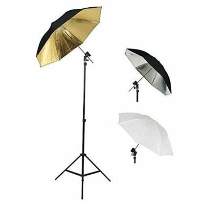 Picture of CowboyStudio Photography Photo Studio Flash Mount D Three Umbrellas Kit with Light Stand