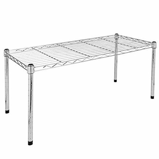 Picture of Simple Deluxe Heavy Duty 1-Shelf Shelving, Adjustable Storage Units, Steel Organizer Wire Rack, 30" W x 14" D x 15" H, Chrome