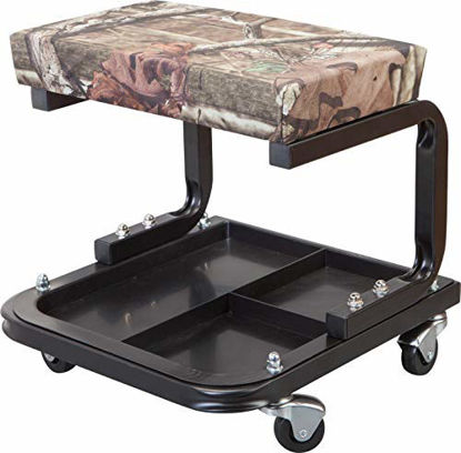 Picture of Torin TR6300MO Mossy Oak Camo Rolling Creeper Garage/Shop Seat: Padded Mechanic Stool with Tool Tray