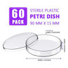 Picture of 60 Pack Sterile Plastic Petri Dishes with Lid, 90mm Dia x 15mm Deep (90MM-60PACK)