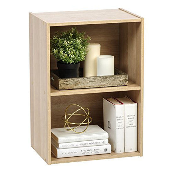 Picture of IRIS USA Small Spaces Wood, Bookshelf Storage Shelf, Bookcase, 2-Tier, Natural