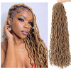 Picture of Umylar 24 inch New Faux Locs Crochet Hair,7 Packs Extensible Soft locs Goddess Crochet Hair, Wavy Pre-Looped Locs Braiding hair for Black Women(24Inch,27#)