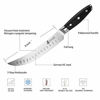 Picture of TUO Butcher Knife - 8 inch Scimitar Breaking Knife - Curved Slicing Carving Knife - German HC Steel Meat Cleaver - Full Tang Pakkawood Handle - BLACK HAWK SERIES with Gift Box