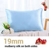 Picture of ZIMASILK 100% Mulberry Silk Pillowcase for Hair and Skin Health,Soft and Smooth,Both Sides Premium Grade 6A Silk,600 Thread Count,with Hidden Zipper,1pc (King 20''x36'',Light Blue)