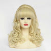 Picture of Rugelyss Long Wavy Blonde Wig with Bang Big Bouffant Beehive Wigs for Women fits 80s Costume or Halloween Party