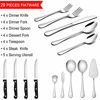 Picture of LIANYU 29-Piece Silverware Set with Steak Knives and Serving Utensils, Stainless Steel Flatware Cutlery Set Service for 4, Eating Utensil Set for Home Party Wedding, Dishwasher Safe, Mirrored Finish