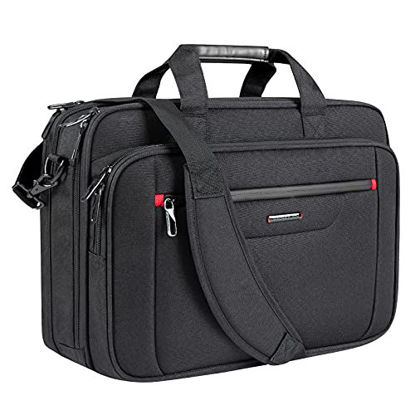 Picture of VANKEAN Laptop Briefcase Premium Laptop Case Fits Up to 17.3 Inch Business Shoulder Bag Laptop Expandable Water-Repellent Messenger Bag for Men/ Women Computer Bag for Travel/ Business/ School-Black