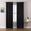 Picture of ChrisDowa Grommet Blackout Curtains for Bedroom and Living Room - 2 Panels Set Thermal Insulated Room Darkening Curtains (Black, 52 x 95 Inch)