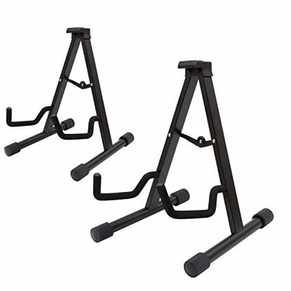 Picture of EastRock Guitar Stand Portable Guitar Holder Universal Tripod Adjustable A Fame Folding Guitar Stand Multiple Guitars for Acoustic Guitar Electric Guitar Bass (A Guitar Stand - 2 pack)