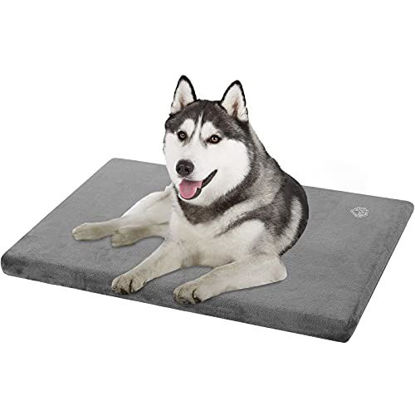 Picture of EMPSIGN Stylish Dog Bed Mat Dog Crate Pad Mattress Reversible (Warm & Cool), Water Proof Linings, Removable Machine Washable Cover, Firm Support Pet Crate Bed for Small to XX-Large Dogs, Grey