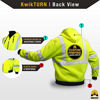 Picture of KwikSafety (Charlotte, NC) PATROL Safety Jacket (NO FUZZ Balls) Class 3 Hi Visibility Water Resistant ANSI OSHA High Vis Reflective Hoodie Winter Lightweight Construction Gear Men | Yellow Extra Large