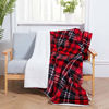 Picture of SOCHOW Sherpa Plaid Fleece Throw Blanket, Double-Sided Super Soft Luxurious Bedding Blanket 60 x 80 inches, Red/Grey