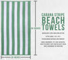 Picture of Utopia Towels Cabana Stripe Beach Towels, Green, (30 x 60 Inches) - 100% Ring Spun Cotton Large Pool Towels, Soft and Quick Dry Swim Towels (Pack of 4)