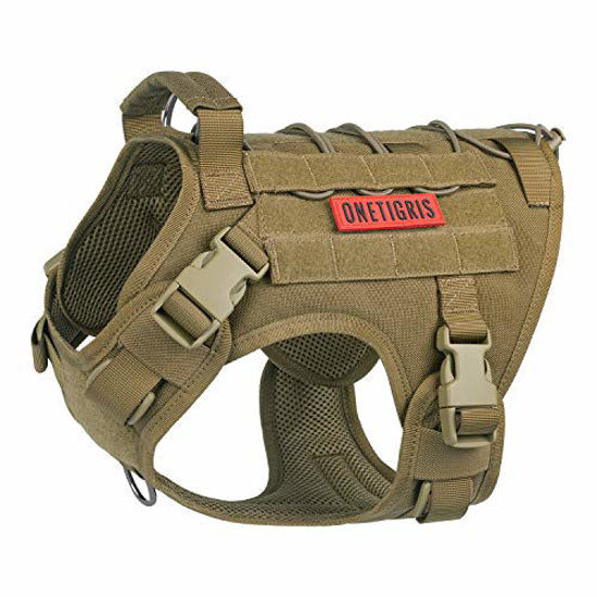 Picture of OneTigris Tactical Dog Harness - Fire Watcher Comfortable Patrol K9 Vest (Coyote Brown, Medium)