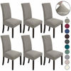 Picture of Dining Room Chair Slipcovers Dining Chair Covers Parsons Chair Slipcover Stretch Chair Covers for Dining Room Set of 6,Taupe