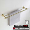 Picture of JQK Double Towel Bar, 24 Inch Brushed Gold Bath Towel Rack for Bathroom, Stainless Steel Towel Holder Wall Mount, Total Length 27.16 Inch, TB100L24-BG