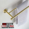 Picture of JQK Double Towel Bar, 24 Inch Brushed Gold Bath Towel Rack for Bathroom, Stainless Steel Towel Holder Wall Mount, Total Length 27.16 Inch, TB100L24-BG