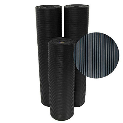 Picture of Rubber-Cal"Composite Rib" Corrugated Rubber Floor Mats - 1/8" Thick x 4ft x 2.5ft Anti-Slip Mat