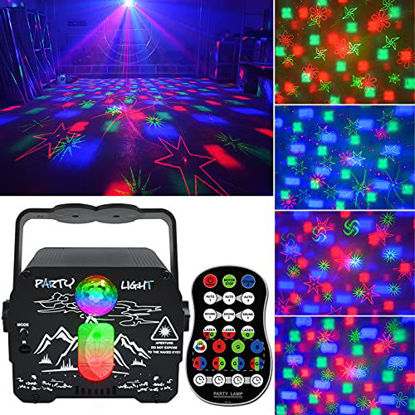 Picture of Party Disco DJ Light with Remote Control, Portable Disco Ball Stage Laser Light, Sound Activated & USB Powered Bright RGB Led Projector Strobe Lamp for Home Decorations Birthday Bar Rave Xmas Show