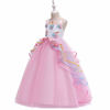 Picture of MYRISAM Unicorn Costume Princess Birthday Pageant Party Dance Performance Carnival Long Maxi Tulle Fancy Dress Up Outfits Pink 12-13T