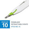 Picture of TIDI PenBlade Retractable Utility Knife, Blade Size 15 (Pack of 10) - Stainless Steel Hobby Knife - Durable and Food-Safe Craft Knife Set for Any DIY Project