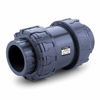 Picture of HYDROSEAL Sharkfellow 2 PVC True Union Ball Check Valve with Full Port, ASTM F1970, with EPDM Seals, Corrosion-Free, Service Free, Rated at 200 PSI @73F, Gray, 2 inch Socket (2'')