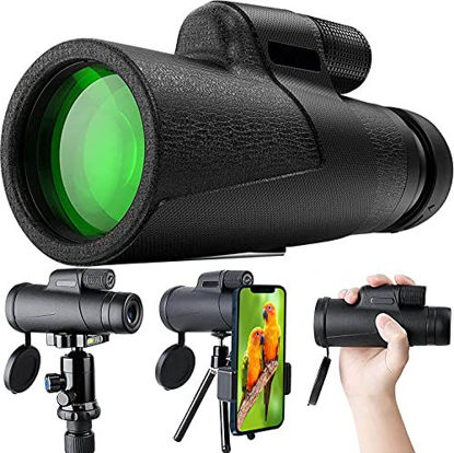 Picture of Qisebin Monocular Telescope,12 x 50 High Definition Monocular withwith BAK4 Prism for Wildlife Bird Watching Hunting Camping Travelling Wildlife Secenery