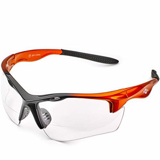 GetUSCart ToolFreak Rebel Bifocal Safety Glasses 2.5 Clear Rated ANSI z87 Impact UV