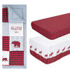 Picture of Kiddos Buffalo Plaid Crib Bedding Set Christmas Special- Woodland Theme-Unisex for Boys or Girls- 3 Piece- Luxury Microfiber- (Wild Red)