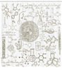 Picture of Ambesonne Science Shower Curtain, Science Theme Hand Drawn Style Chemistry Laboratory Illustration, Cloth Fabric Bathroom Decor Set with Hooks, 75" Long, White Umber