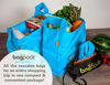 Picture of BagPodz Reusable Shopping Bags Inside a Compact Pod with Carry Clip RipStop Nylon Holds 50lbs Very Sturdy, 10 Pack in Blue