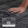 Picture of Bathroom Runner Rug Oversize Non-Slip Bathroom Rug Shag Shower Mat Extra Long Chenille Area Rug Grey Striped Bath Mat Runner Kitchen Rugs Washable Bath Mats for Bathroom, Gray, Size 59" x 20"