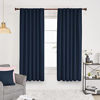 Picture of Deconovo Room Darkening Curtains - Back Tab and Rod Pocket Curtains, Thermal Insulated Blackout Curtains for Bedroom, 52x72 Inch, Navy Blue, Set of 2