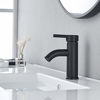 Picture of Black Bathroom Sink Faucet Single Hole matte black bathroom faucet Vanity Basin Mixer Tap with Deck Mount