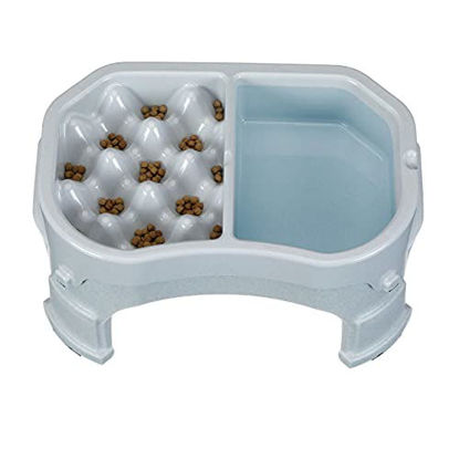 Picture of Neater Pet Brands - Neater Raised Slow Feeder Dog Bowl - Elevated and Adjustable Food Height - (Double Diner, Vanilla Bean)