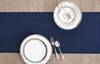 Picture of Solino Home 100% Pure Linen Hemstitch Table Runner - 14 x 120 Inch, Handcrafted from European Flax, Machine Washable Classic Hemstitch - Navy