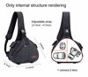 Picture of S-ZONE Canvas Camera Sling Bag DSLR Lens Anti-theft Backpack Shoulder Crossbody Case with Tripod Holder