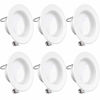 Picture of Sunco Lighting 6 Pack 4 Inch LED Recessed Downlight, Baffle Trim, Dimmable, 11W=60W, 4000K Cool White, 660 LM, Damp Rated, Simple Retrofit Installation - UL + Energy Star