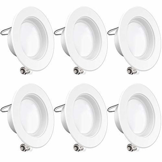 Picture of Sunco Lighting 6 Pack 4 Inch LED Recessed Downlight, Baffle Trim, Dimmable, 11W=60W, 4000K Cool White, 660 LM, Damp Rated, Simple Retrofit Installation - UL + Energy Star