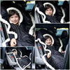 Picture of Kids Car Seat Poncho Boy Safe Coat Black Puffer Toddler Kids Down Sherpa Poofy Warm Hooded Blanket Safe Use Over Seat Belts