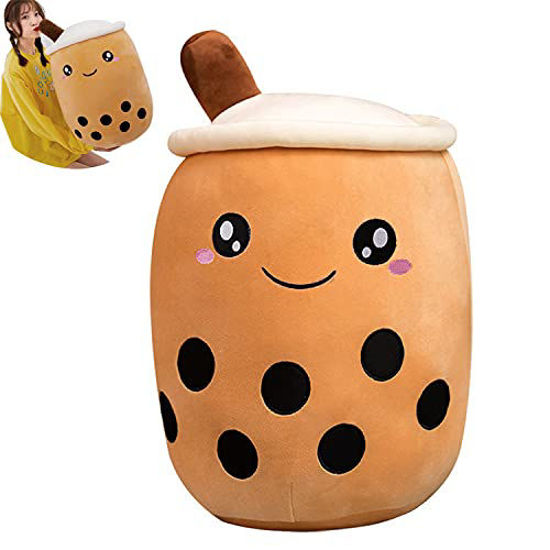 Picture of MDXMY 19.6 Inch Boba Tea Plush Stuffed Toy Brown Pearl Milk Tea Bubble Plush Pillow Home Soft Hug Pillow Gifts (Brown, 19.6 in)