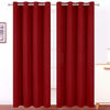 Picture of LEMOMO Dark Red Thermal Blackout Curtains/52 x 95 Inch/Set of 2 Panels Room Darkening Curtains for Bedroom