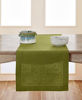 Picture of Solino Home 100% Pure Linen Hemstitch Table Runner - 14 x 120 Inch, Handcrafted from European Flax, Machine Washable Classic Hemstitch - Avocado Green