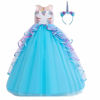 Picture of MYRISAM Unicorn Costume Princess Birthday Pageant Party Dance Performance Carnival Long Maxi Tulle Fancy Dress Up Outfits Blue 14-15T