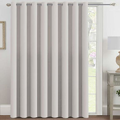 Picture of H.VERSAILTEX Blackout Patio Curtains 100 x 84 Inches for Sliding Door Extral Wide Blackout Curtain Panels Thermal Insulated Room Divider - Grommet Top, 7' Tall by 8.5' Wide - Stone