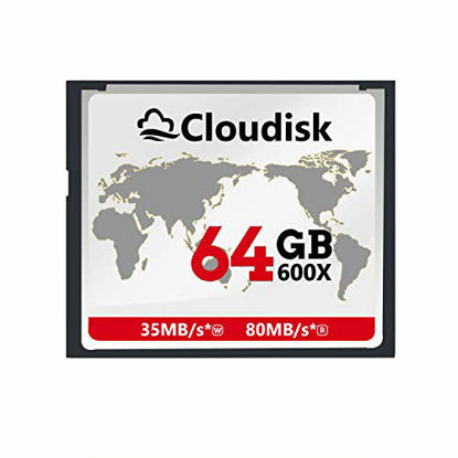 Picture of Cloudisk Compact Flash 64GB CF Card Memory Cards High Speed CompactFlash 64G Reader Camera Card for DSLR