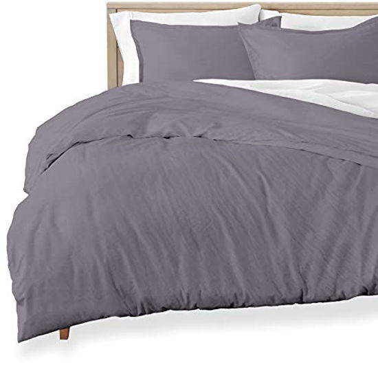 Picture of Bare Home Sandwashed Duvet Cover Full Size - Premium 1800 Collection Duvet Set - Cooling Duvet Cover - Super Soft Duvet Covers (Full, Sandwashed Dusty Purple)