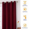 Picture of HOMEIDEAS Blackout Curtains for Bedroom 52 X 96 Inch Long 2 Panels Set Burgundy Red Room Darkening Bedroom Curtains, Soundproof Thermal Grommet Window Curtains for Living Room